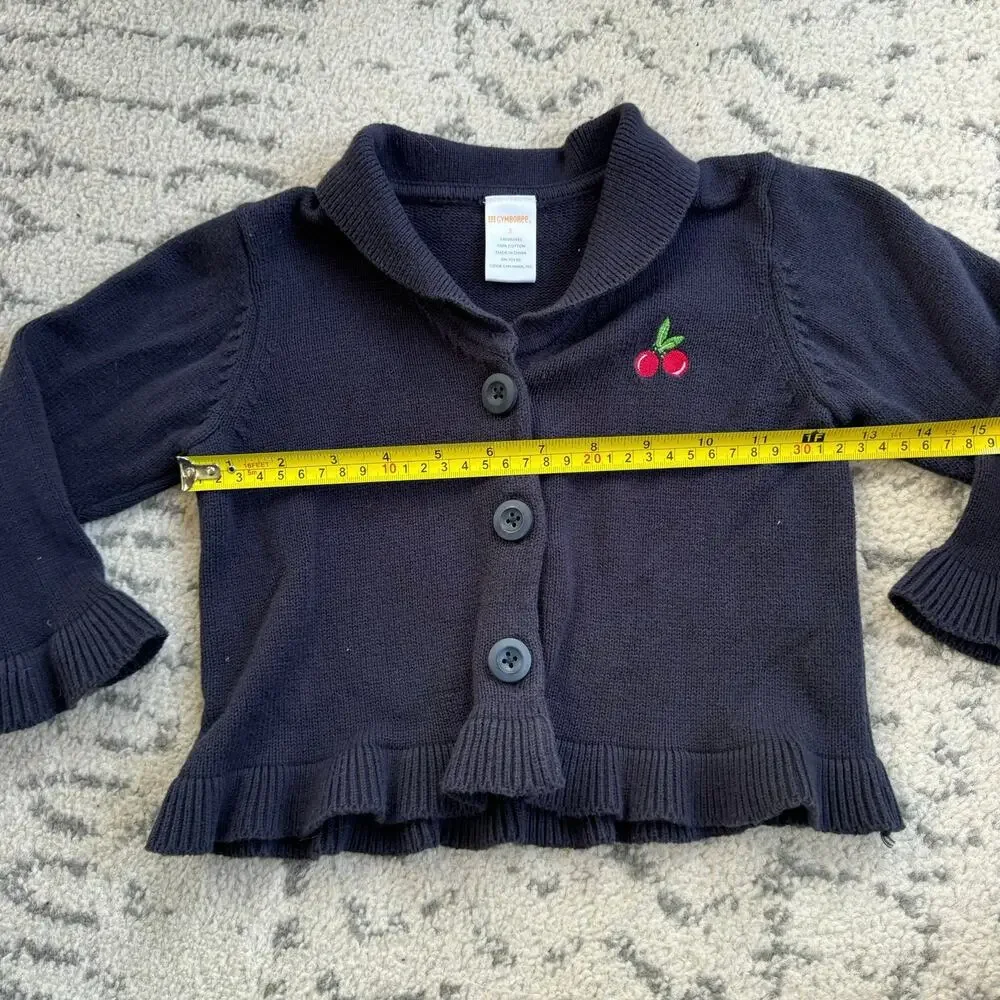 Gymboree Toddler Navy Cherry Cardigan Size 3